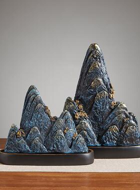 中式端假摆件山50023102轻奢档客厅电视柜酒柜办公室博古架高高大