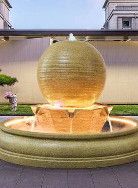 式圆球流水摆件户外欧庭院鱼GXR池景观客厅湿招球型加装饰庭院景