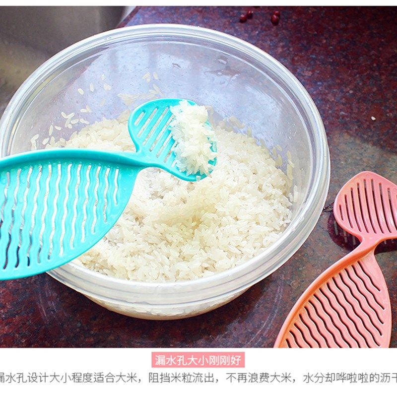 厨房帮手实用不伤手糖果色多功能淘米器自带档板塑料搅拌棒淘米勺,淘宝优惠券,粉丝福利购,淘宝优惠卷