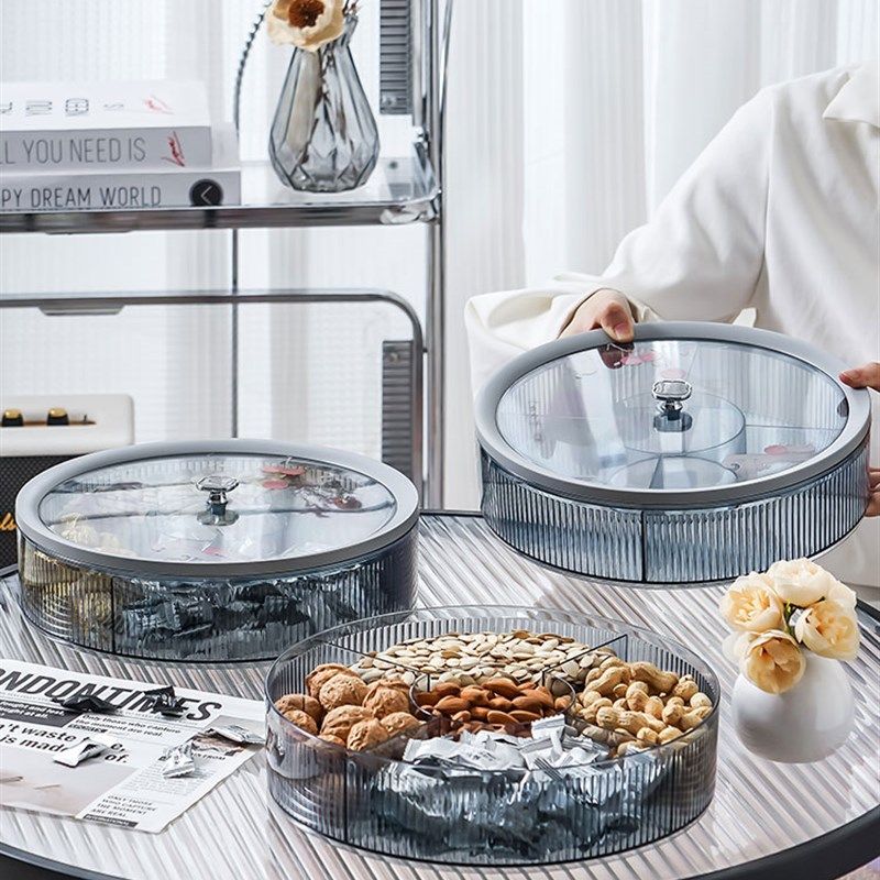 果盘家用客厅茶几糖果坚果收纳盒轻奢高档带盖子分格多层防潮干果,淘宝优惠券,粉丝福利购,淘宝优惠卷