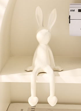 长耳兔子小坐姿摆件轻奢高档软装高级感家居客厅电U视柜酒柜装饰