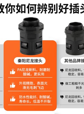 塑料波纹管接头AD10/15.8/21.2/25/34.5外螺纹连接穿线软管接头