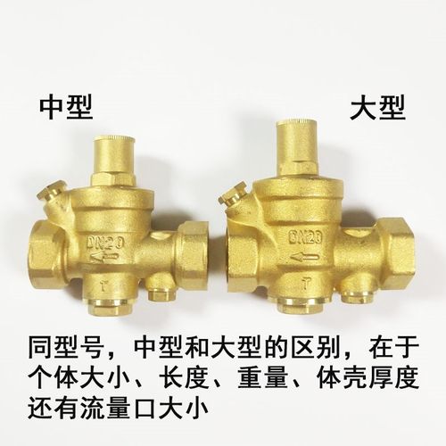 家用黄铜减压阀4分自来水恒压阀热水器净水器可调式双表稳压阀6分 - 图0