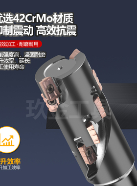 数控BAP300/400玉米铣刀杆1604锯齿刀片开粗螺旋刃加长玉米刀杆