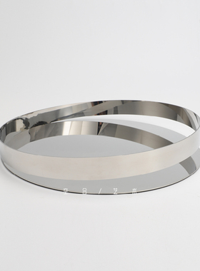 空合 现代轻奢欧式玻o璃酒具醒酒器开口金属托盘 样板间茶几摆件