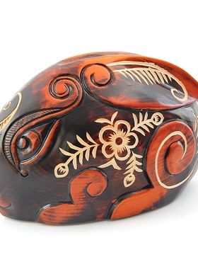 生肖兔子大号零钱存钱罐s木雕可爱纸币储蓄罐创意生日礼品摆件