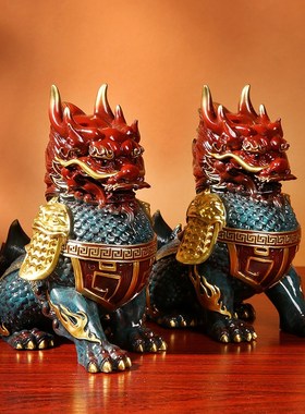 《祥瑞麒麟》全铜摆件家居客厅玄关酒柜H装饰开业新居乔迁礼品摆