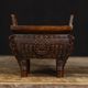 Antique literary play pure copper four-legged square n tripod Wanshengding incense burner to attract wealth and prosperity for thousands of years retro living room office place