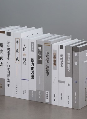 现代中文假书摆件书装饰品v办公室书房道具书盒子模型创意明微