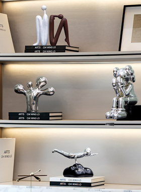 现代轻奢a高档酒柜书架办公桌装饰品摆件客厅电视柜玄关家居艺术