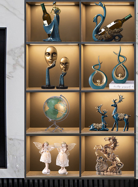 轻奢高档客厅摆件家居q酒柜电视柜装饰品玄关桌面摆件乔迁新居礼