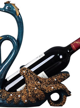 【专享价】欧式创意天鹅酒架摆件装饰F简约家居酒柜客厅工艺礼品