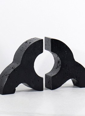 轻奢大理石抽象几何书档摆件简约现代家居酒店样板房桌.面软装饰