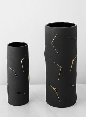 现代简约干花创意陶瓷p花瓶客厅玄关电视柜桌面花器家居软装饰品