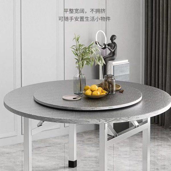 304不锈钢转盘餐桌折叠桌子圆形酒店饭店大排档流水席圆桌面家用,淘宝优惠券,粉丝福利购,淘宝优惠卷