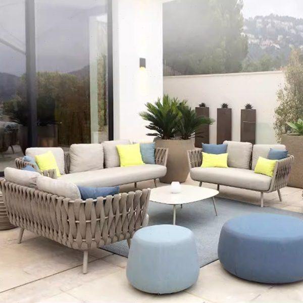 户外北欧简约绳编沙发室外阳台藤编休闲家具防水铝合金沙发椅家具,淘宝优惠券,粉丝福利购,淘宝优惠卷