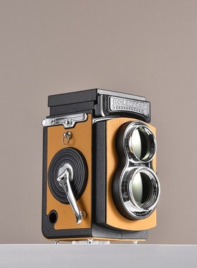 简约现代双反相机模型创意摄x影道具 样板间书房桌面装饰品摆件