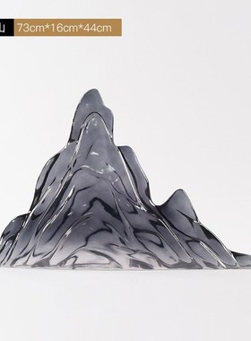 新款现代新e中式透明雕塑假山摆件酒店样板房艺术客厅玄关售楼部