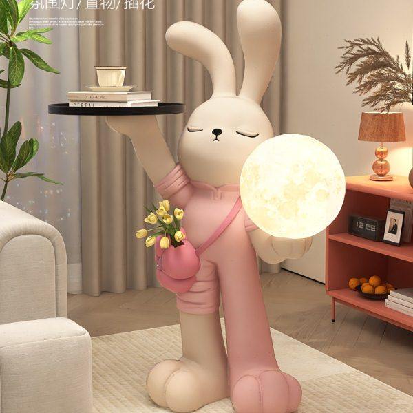 高级感兔子大型客厅落地摆件装饰品电视柜旁沙发边几灯乔迁礼物,淘宝优惠券,粉丝福利购,淘宝优惠卷