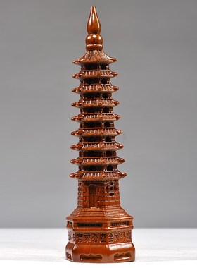 花梨木雕文昌塔摆件9层文昌塔实木塔家居办公摆设U开业送礼工艺品
