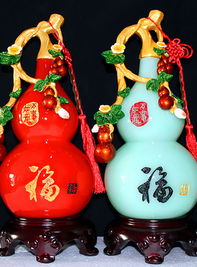 葫芦摆件招财f客厅电视酒柜玄关摆设装饰品工艺品开业乔迁新居礼