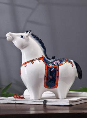 创意家居装饰小摆件客厅酒柜书桌个性摆设现代简约Y陶瓷摆件马