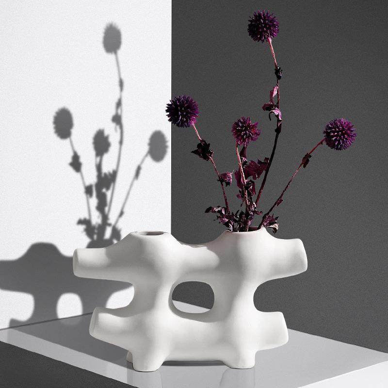 现代简约创意抽象陶瓷花瓶摆件客厅餐桌电视柜酒柜干花插花装饰品,淘宝优惠券,粉丝福利购,淘宝优惠卷