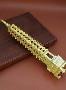 黄铜状元塔9层13层文昌塔摆件书房挂件书桌男孩女孩学生桌面摆件