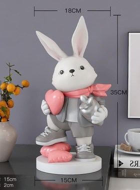 可爱兔子摆件家居饰品客r厅电视柜酒柜玄关办公室生日乔迁礼物软
