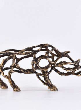 新中式雕塑镂空马动物摆件艺术品玄关现代酒店别墅招财Y软装饰摆