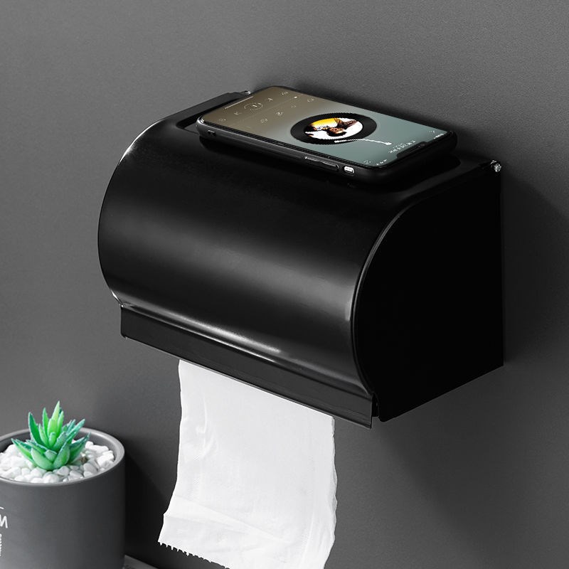 免打孔加厚不锈钢纸巾盒卫生间厕纸盒卷I纸筒厕所抽纸盒置物架防 - 图0