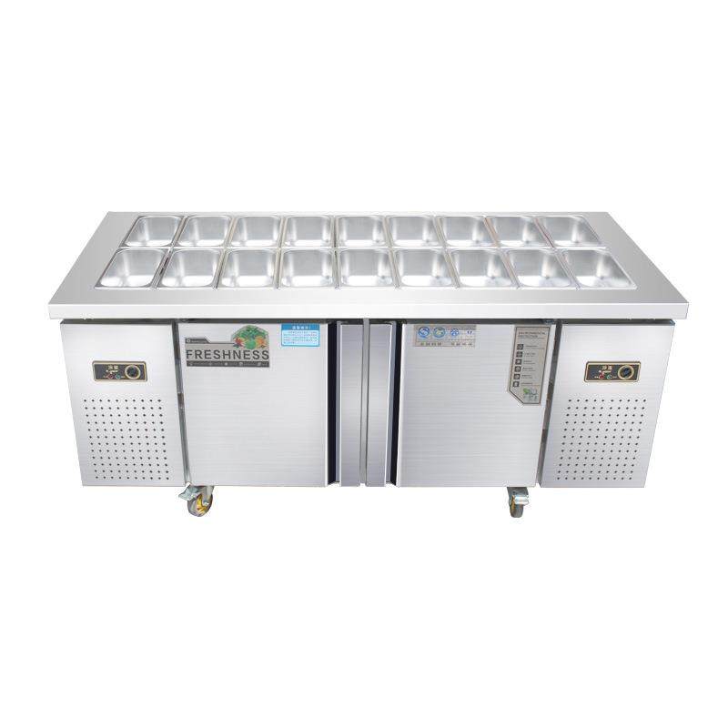 喷雾开槽沙拉台商用水果捞保鲜操作工作台冷藏展示柜冰柜小菜冰箱,淘宝优惠券,粉丝福利购,淘宝优惠卷