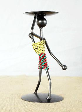 新款金属创意工艺品铁人造型创意烛台酒吧餐厅浪漫的烛光晚餐摆件