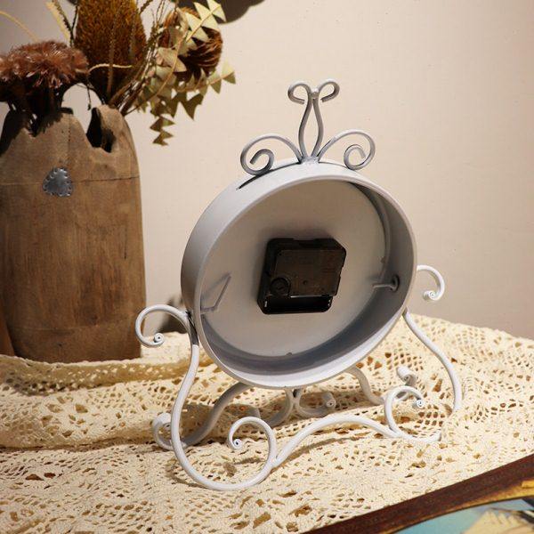 欧式铁艺创意座钟复古静音轻奢时钟摆件客厅卧室台式高端钟表装饰,淘宝优惠券,粉丝福利购,淘宝优惠卷