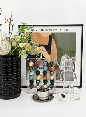 现代样板间厨房餐厅咖啡架橱柜展厅软装饰品O售楼部洽谈区组合摆