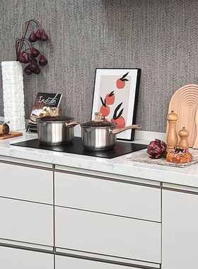 现代厨房摆件暖色系样板s房间软装厨具J汤锅研磨器胡椒罐装饰品组