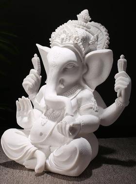 东南亚树脂摆件砂岩工艺品印度象头神家居装饰创意礼品手工