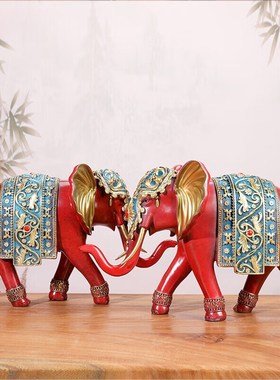 富贵吉祥大象全铜摆件对s象家居客厅电视酒柜装饰办公室开业工艺