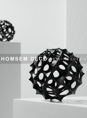 从上现代金属镂空刺球样板间桌y面摆件卧室书房客厅玄关办公室装
