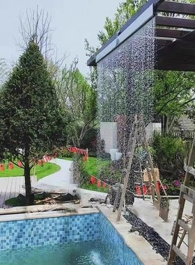 拉线水帘光纤水幕屏m风数码水帘软装饰钢丝水幕墙流水景观瀑布帘