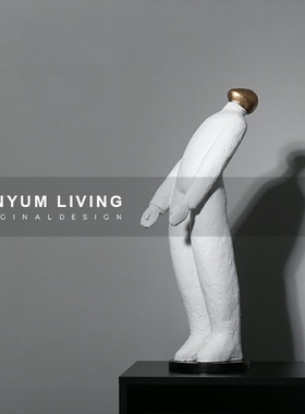 简约现代创意软装饰品抽象人物摆件售楼处样板房酒U店会所人像雕