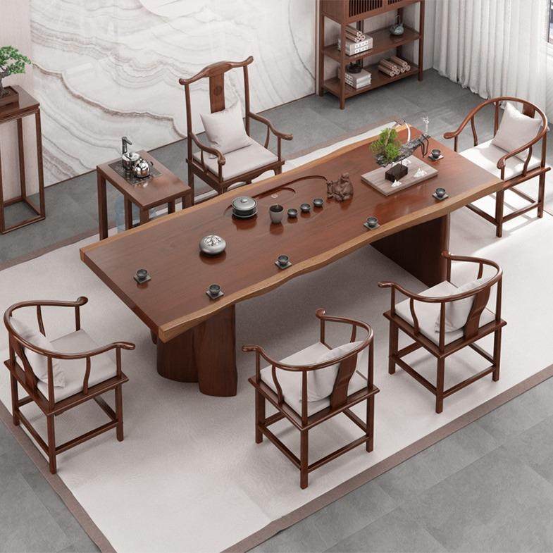 新中式实木仿古茶桌椅组合客厅大板茶台全套办公室功夫泡茶一体桌,淘宝优惠券,粉丝福利购,淘宝优惠卷