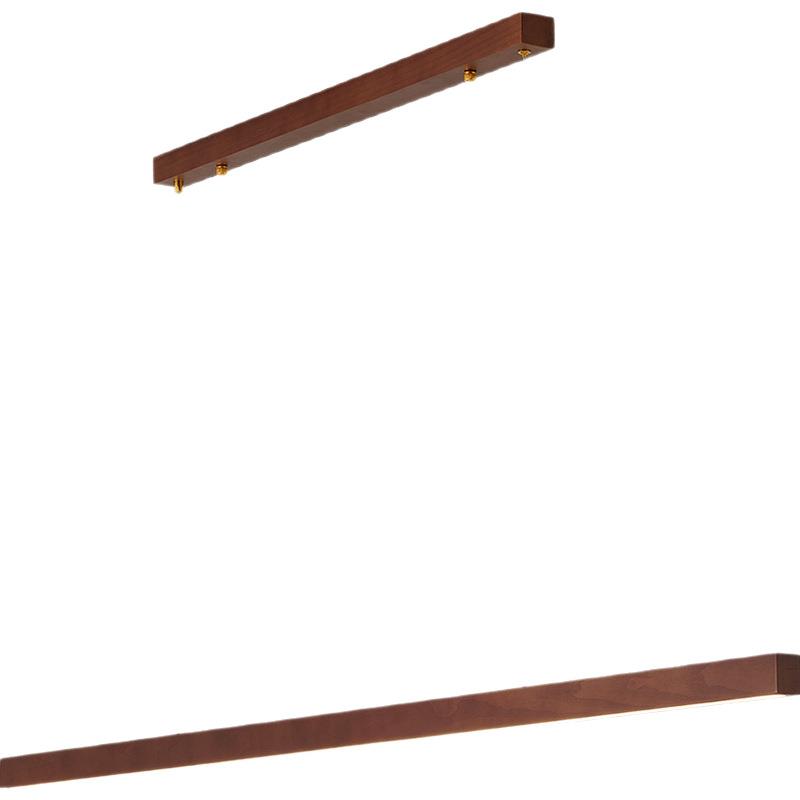 新中式实木一字餐厅吊灯简约办公室日式原木餐桌长条茶室led吊灯 - 图3