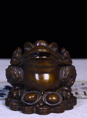 客铜金元宝摆件厅家用装饰厅玄关客三蟾足金蟾店铺开招财金蟾业礼