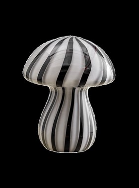 轻奢现代可爱黑白蘑菇q条纹摆件样板间售楼玄关电视柜卧室边几装