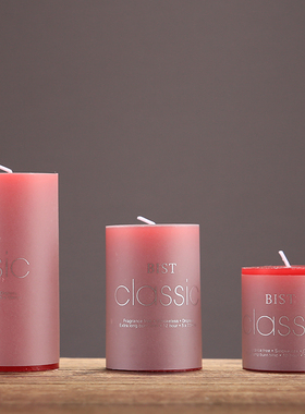 香薰蜡烛无烟小蜡烛欧式圆v柱大蜡烛创意蜡烛浪漫精油熏香红蜡烛