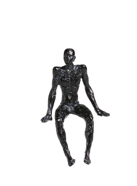 北欧现代简约金属人物摆件家居客厅书房J黑色铸铁艺术雕塑装饰摆