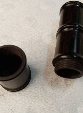 黑檀木竹筒形吊坠楞严咒嘎乌盒平安护身符挂件项链男女胎毛瓶