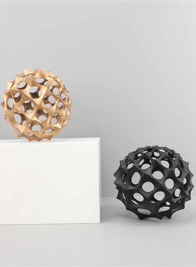 现代简约a金属镂空蜂窝球家居样板房玄关客厅卧室桌面软装饰品摆