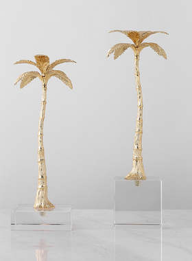 轻奢现代创意椰子树n摆件软装饰品客厅卧室书房艺术果盘装饰摆件